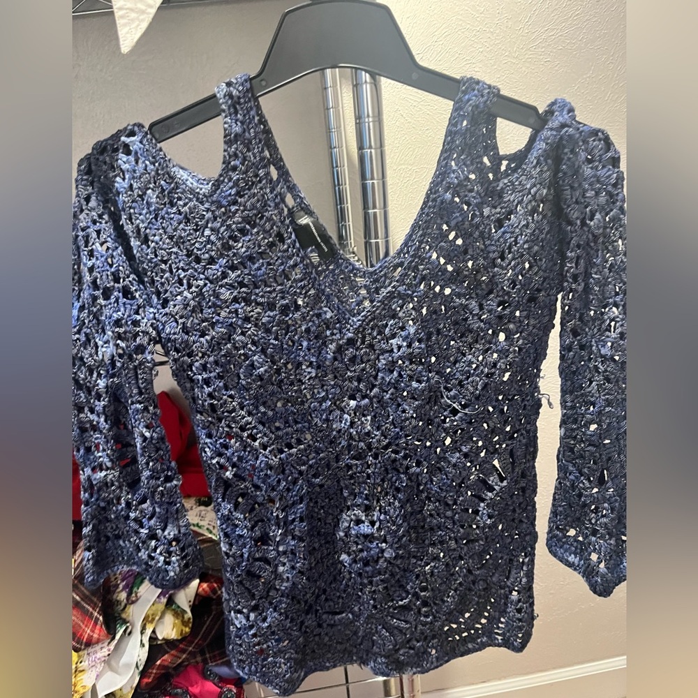 knitted blue sweater from inc